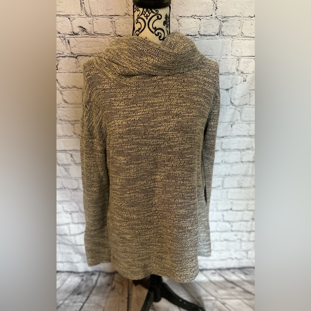 *GUC* Women's Merona Cowl Neck Pullover Sweater, Black & White, Size: L Large